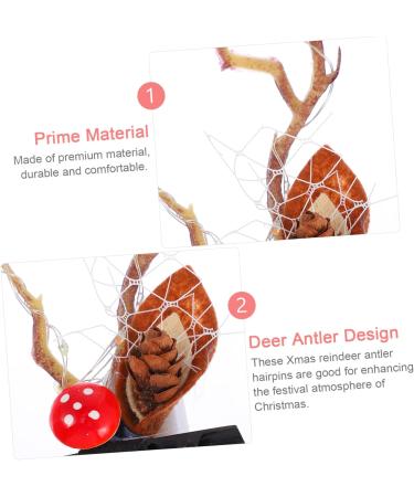 FOMIYES 2 Pairs Luminous Antler Hair Clip Antler Hair Clips for Girls Antlers Ears Hairpins Cute Christmas Hairpins Christmas Hair Antlers Clips Reindeer Ears Clips Headband Abs Cosplay - Buy Online on GoSupps.com