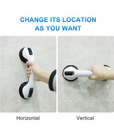 Shower Handle 2 Pack 12 inch Grab Bars for Bathroom Shower Handle with Strong Hold Suction Cup Grip Grab in Bathroom Bath Handle Grab Bars for Bathroom Safety Grab Bar Black 2 Pack Black - Buy Online on GoSupps.com