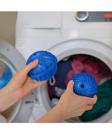Relaxdays Laundry Set of 4 Machine without Detergent Eco-friendly Washing Ball Blue Plastic Ceramics 9 x 10.5 x 10.5 cm - Buy Online on GoSupps.com