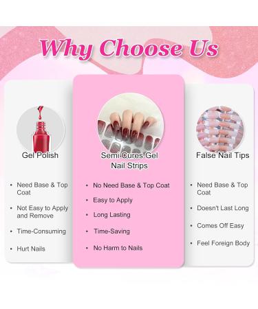 CBOIC UV Gel Nail Strips - 22 Self-Adhesive Gel Polish Stickers | Salon Quality Diamond Red Full Wraps for Women & Girls - Buy Online on GoSupps.com
