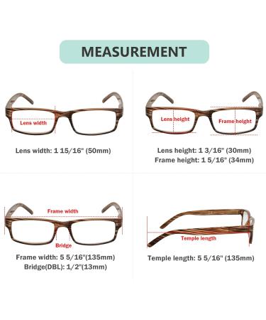 Eyekepper Spring Hinge Striped Reading Glasses for Men - 3 Pairs (Brown Stripe +3.00) - Stylish All Clear Lens - Buy Online on GoSupps.com