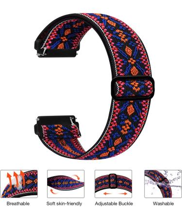 6 Pack Stretchy Bands for Fitbit Versa 2 | Adjustable Elastic Replacement Wristbands for Women Men | Compatible with Fitbit Versa/Lite/SE | Red Blue Green Colorful - Buy Online on GoSupps.com