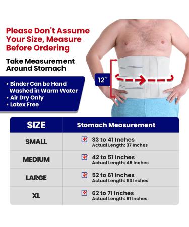 Plus Size Abdominal Binder for Post Surgery & Tummy Tuck | C Section & Hysterectomy Support Belt for Women & Men | Comfort & Compression | Fajas Postparto XL - Buy Online on GoSupps.com