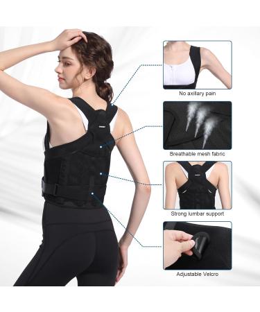 Adjustable Back Brace Posture Corrector for Men and Women - Breathable Support for Upper and Lower Back - Improve Poor Posture - Size Large - Buy Online on GoSupps.com