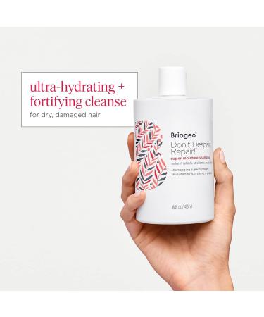 Briogeo Don't Despair Repair! Super Moisture Shampoo ry Damaged Hair Shampoo with Argan Oil for Hair Vegan Cruelty Free - 16 Fl Oz - Buy Online on GoSupps.com