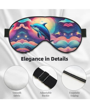 Ultra-Soft Dolphin Print Eye Mask - Colorful Starry Sky Light-Blocking for Comfort & Restful Sleep - International Shipping Available - Buy Online on GoSupps.com