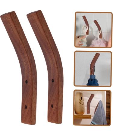Alipis 2pcs Clothes Hook Wood Clothes Hangers Matte Black Bathroom Accessories Hooks for Hanging Coats Bag 17X2.3CM As Shown 1 - Buy Online on GoSupps.com