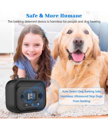 Tepimato Ultrasonic Dog Barking Control Device | LCD Display, 4 Frequency Levels, 50ft Range | Automatic Stop Anti-Barking Deterrent for Indoor & Outdoor Dogs - Buy Online on GoSupps.com