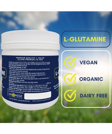 Promise L-Glutamine Powder 250g 5000mg for Gut Health Unflavored Non GMO Post and Pre Workout Amino Acids Supplement L Glutamine Digestive System Support 50 Servings - Buy Online on GoSupps.com