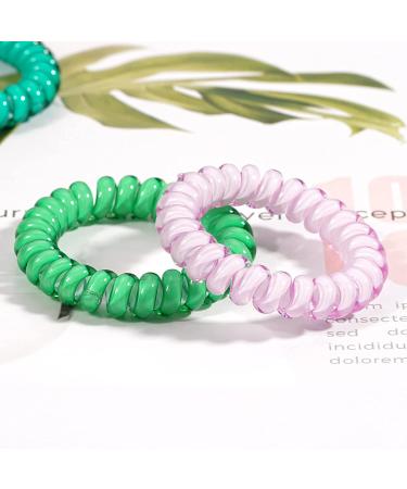 Spiral Hair Ties 24 Pcs - No Crease Phone Cord Hair Elastic - Colorful Ponytail Holders for Women & Girls - Buy Online on GoSupps.com