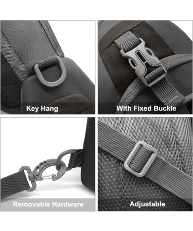 Retee Light Breast Pocket Sling Backpack for Men | Adjustable Crossbody Bag for Outdoor Sports Cycling & Dog Hiking (Black) - Buy Online on GoSupps.com