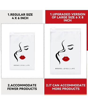 50-Piece Eyebrow Microblading Aftercare Bags - Empty Lash & Lipstick Travel Pouch for Makeup Tools (6x8 Inch) - Buy Online on GoSupps.com