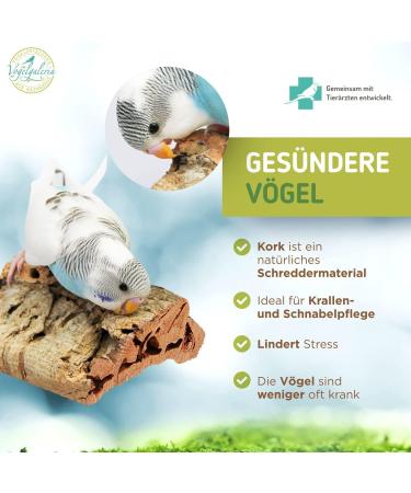 Vogelgaleria 4x Cork Picking Stones for Birds Premium Budgie Accessories | Natural Alternative to Limestone & Sepia Shell - Buy Online on GoSupps.com