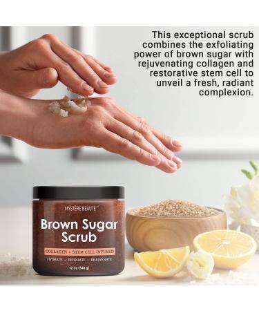 MYST RE BEAUT Brown Sugar Body Scrub - Natural Skin Care for Men & Women - Exfoliating & Moisturizing Formula - 12 Oz - Buy Online on GoSupps.com