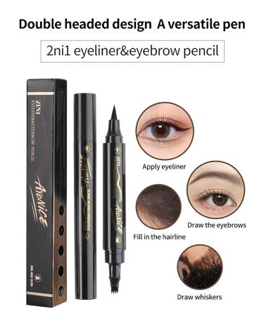Buy Black Microblading Eyebrow Pen - 2-in-1 Waterproof Dual-Ended Tool for Natural-Looking Brows | Lasts All Day - International Shipping Available - Buy Online on GoSupps.com