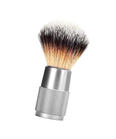 Milageto Bart-Razi brush soap brush portable accessories gifts for Father's Day slightly foaming aluminum handle synthetic nylon bristles silver