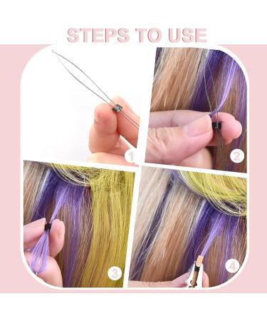 Vlasy Hair Extension Loop Needle Threader Set - 10PCS Micro/Nano Bead Pulling Hook Tools for Hair and Feather Extensions - Buy Online on GoSupps.com