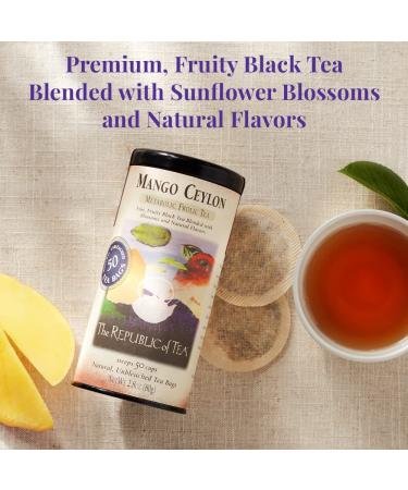 The Republic of Tea Mango Ceylon Black Tea Metabolic Frolic Tea 50 Tea Bag Tin - 50 Count - Buy Online on GoSupps.com