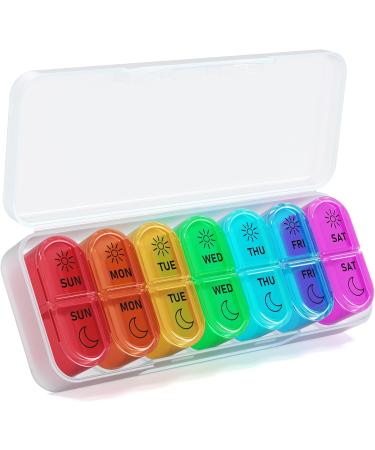 7 Days AM PM Pill Organizer - BPA-Free 2 Times a Day Large Weekly Pills Case for Vitamins and Medicine - Buy Online on GoSupps.com
