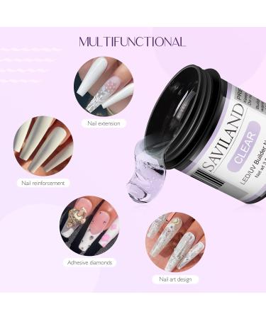 Saviland Assembly Gel for Gel Nails Set - 2x100g Clear & Nudes Builder Nail Gel 3.5oz Nail Extension Kit with Brush File & 100 Nail Shapes - Professional Manicure Studio Essentials - Buy Online on GoSupps.com