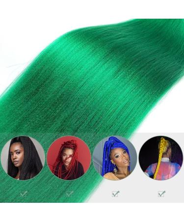 YDDM 26 Inch Green Pre-Stretched Braiding Hair Extensions - 6 Pack Jumbo Braids for Artful Hairstyles - Buy Online on GoSupps.com
