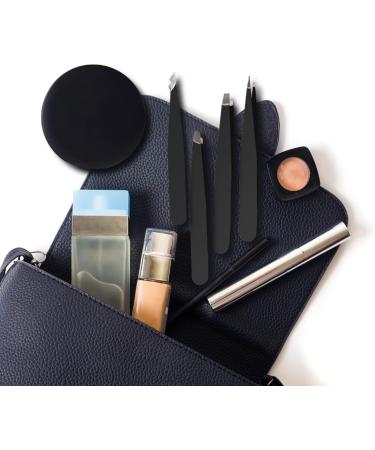 Travel-friendly Compact Lighted Makeup Mirror with 1x/2x Magnification, LED Lighting & 4Pcs Tweezers Set - Rechargeable & Portable - Buy Online on GoSupps.com