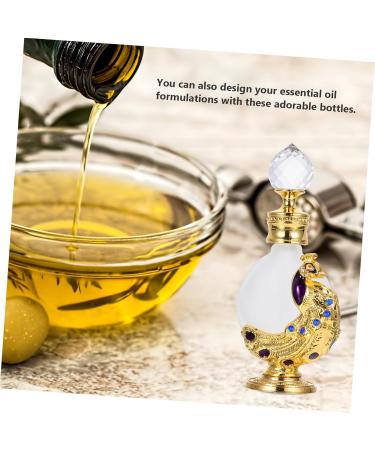 MUSISALY 1pc Peacock Essential Oil Bottle Perfume Dropper Bottle Home Perfume Bottle Glass Perfume Bottle Liquid Dispenser Glass Empty Holder Empty Perfume Bottle Women Perfume Bottle 3.1x10.5cm Golden - Buy Online on GoSupps.com