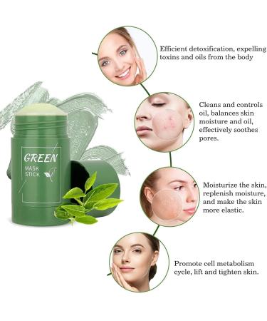 2-Pack Green Tea Purifying Clay Mask Stick - Deep Cleansing & Moisturizing for All Skin Types - Monte Luna - Buy Online on GoSupps.com