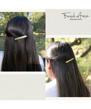 French Amie Small Golden Glitter Celluloid Acetate Hair Clip Barrettes Set of 2 - Made in France - Buy Online on GoSupps.com