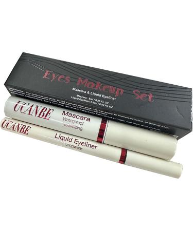 UCANBE Set Mascara et Eyeliner Maquillage des Yeux Couleur Imperm able Mascara pour des Cils Naturels Durables et Recourb s Eyeliner R sistant aux Bavures et Non-Transf rable (Rouge Baie) - Buy Online on GoSupps.com