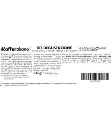 Il Caff Italiano Capsules Compatible Dolce Gusto Tasting Kit 96pcs | Compatible Dolce Gusto Capsules Tour of Italy | Nescafe Dolce Gusto Compatible Capsules Made In Italy | Frhome - Buy Online on GoSupps.com