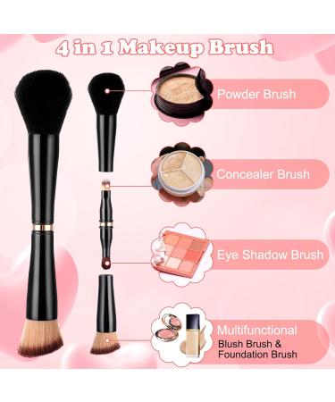 Travel Makeup Brushes Set | 4-in-1 Brush Kit with Case | Ideal Foundation Blush Eyeshadow & Concealer Brushes for Perfect Travel Beauty - Buy Online on GoSupps.com