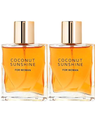 Coconut Sunshine Perfume For Women Coconut Sunshine Fragrance Spray Vanilla Flavor Eau De Toilette Long-lasting Portable Perfume For Women(2pcs)
