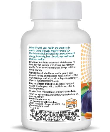 21st Century Wellify Men's 50+ Multivitamin & Multimineral - 65 Tablets for Optimal Health - Buy Online on GoSupps.com
