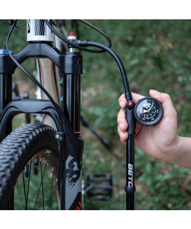 BETO High Pressure Shock Pump - 400 PSI Max | MTB Bike Fork & Rear Suspension Pump with No-Loss Schrader Valve - Buy Online on GoSupps.com