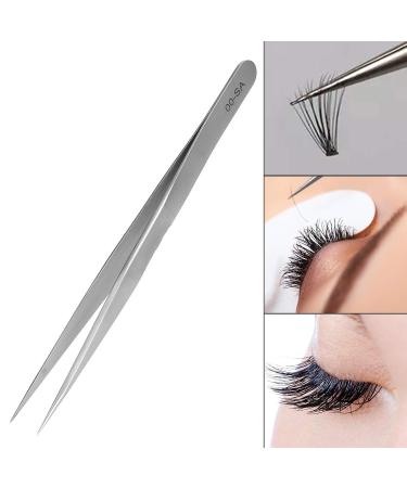 Stainless Steel Lash Tweezers for Individual Eyelash Extensions - Straight Thin Tip False Lash Application Tool (00-SA 13.5cm) - Buy Online on GoSupps.com