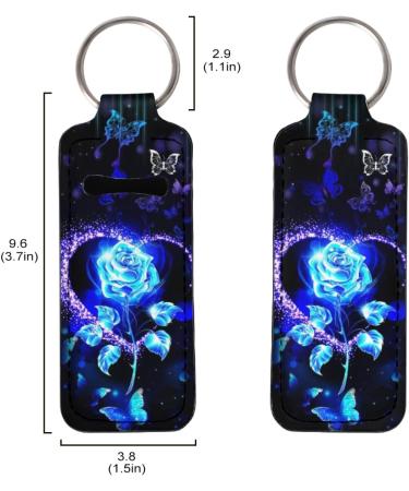 Lip Balm Keyring for Women Girls Clip on Elastic Chapstick Sleeves Blue / Pink - Buy Online on GoSupps.com