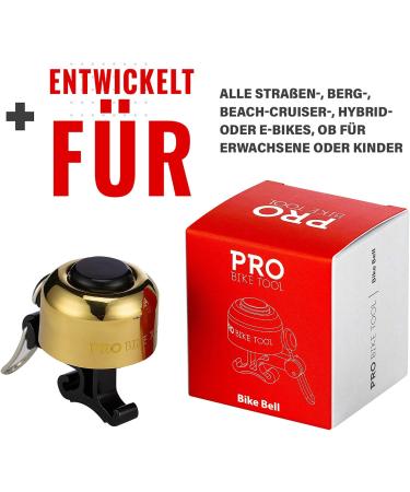 Pro Bike Tool Bicycle Bells - Clear Ringtone for Adults & Kids - Perfect for Street Mountain Beach Cruiser Bicycles - Premium Brass Bicycle Accessories - Buy Online on GoSupps.com