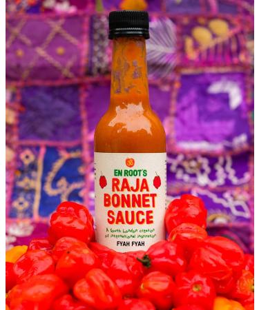 Fyah Fyah | Raja Bonnet Hot Sauce Scotch Bonnet Pepper | Indian Hot Sauce | 250mL Wraps Curries Salads - Buy Online on GoSupps.com