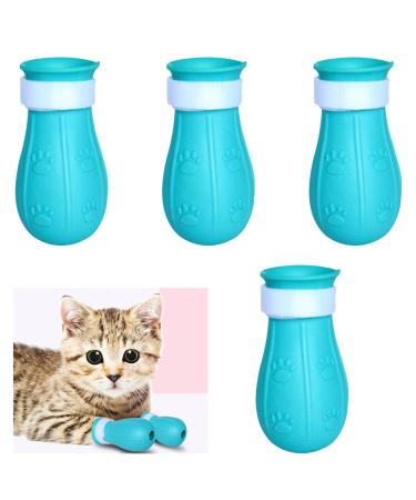 WOAILIANGEJINJIN 4 Pcs Cat Anti-Scratch Boots Adjustable Cat Paw Protector Foot Covers Cat Claw Protection Shoes for Home Bathing Shaving Cat Paw Protector