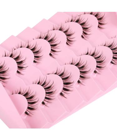 Manga Lashes Natural Look Faux Mink Soft Wispy Tapered End Reusable False Eyelashes - 7 Pairs - Buy Online on GoSupps.com
