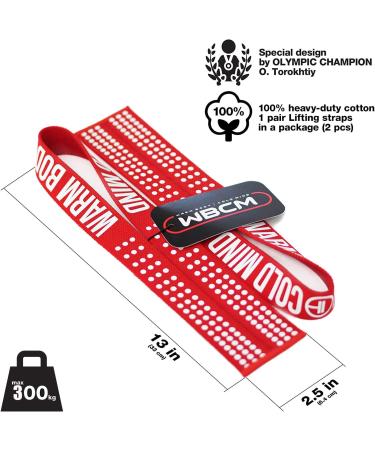 Warm Body Cold Mind V1 Lifting Straps | Olympic Weightlifting Gear for Strength Training Bodybuilding CrossFit & Gym - Wrist Wraps in Marine/Orange - Buy Online on GoSupps.com