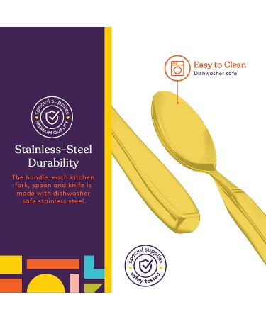Special Supplies Adaptive Utensils (4-Piece Stainless Steel Set) Heavy Weighted, Non-Slip Handles for Hand Tremors, Arthritis, Parkinson's, Elderly Use 7oz Each Gold - Buy Online on GoSupps.com