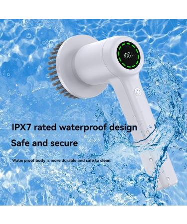 Rofawee Electric Spin Scrubber Cordless Cleaning Brush ing Power Shower Scrubber with 4 Replaceable Cleaning Heads and 2 Adjustable Speeds for Bathroom Kitchen Floor Tile (White) - Buy Online on GoSupps.com