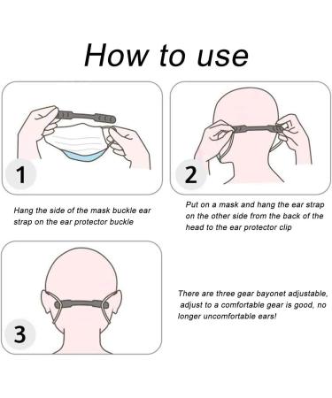 Premium Anti-Slip Silicone Ear Hooks - 6-Piece Adjustable Ear Straps for Adults & Children - Gait Protection in A/Black & White - Buy Online on GoSupps.com
