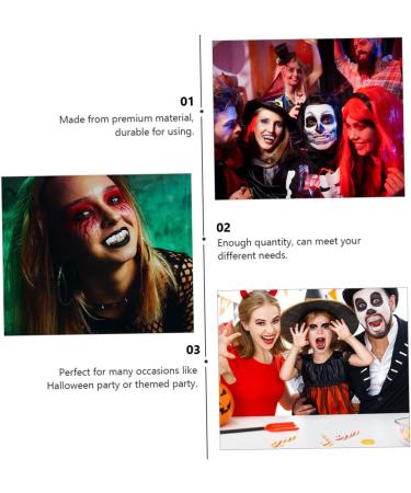 Abaodam Silver Plated 2pcs Werewolf Artificial Silver Plated European and American Vampire Men and Women Fake Upper - Buy Online on GoSupps.com