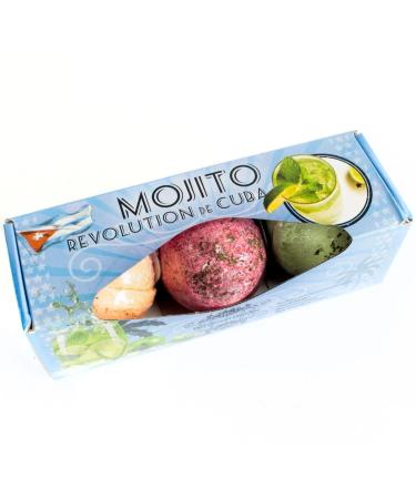 Gift set 3 x 100 g bath bombs floating relaxation cocktail mojito scent