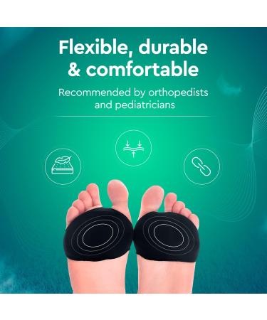 Compression Metatarsal Pads - Gel-Infused Foot Cushions for Metatarsalgia, Mortons Neuroma, Calluses - Men's 5-8.5 Women's 6-10.5 - 2 Pack Small/Medium - Buy Online on GoSupps.com