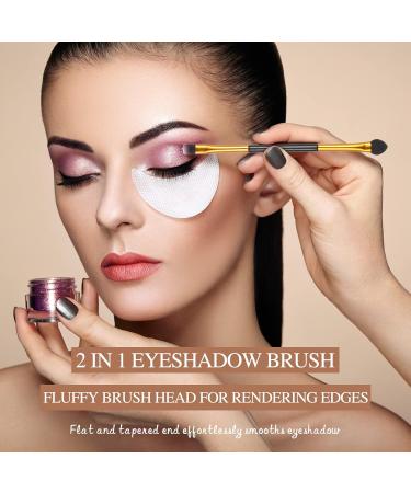 Tenare 24 Pcs Dual End Eyeshadow Smudge Brush Set - 2 in 1 Makeup Applicators for Blending & Concealing - Soft Black Cosmetic Brushes for Women - Buy Online on GoSupps.com