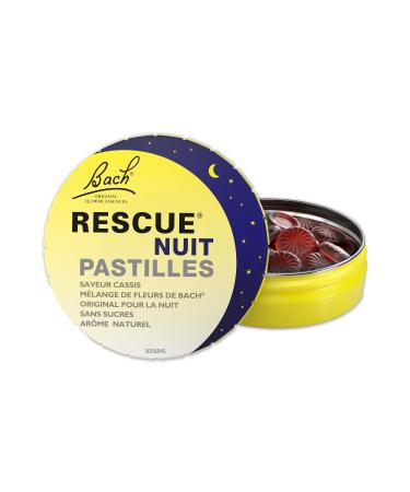 RESCUE NUIT - Pastilles go t Cassis - Bien- tre motionnel naturel - M lange de 6 Fleurs de Bach Original - Id al lors de d placement voyage stress du quotidien - Sans sucre - Bo te de 50g